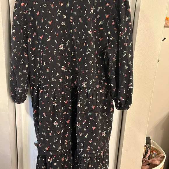 Time and Tru Corduroy Floral Long Sleeve Dress - Picture 5 of 5